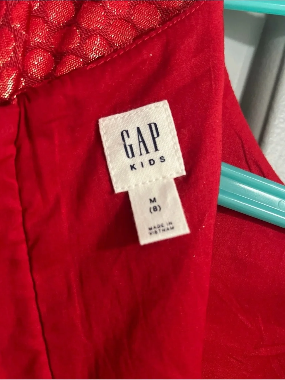 GAP Girls Red Short-Sleeve Textured Party Dress